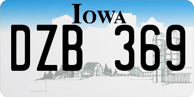 IA license plate DZB369