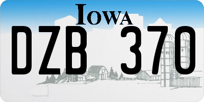 IA license plate DZB370