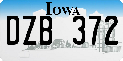 IA license plate DZB372