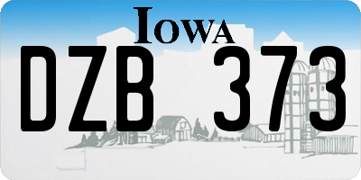 IA license plate DZB373