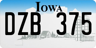 IA license plate DZB375
