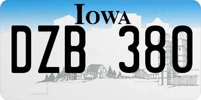 IA license plate DZB380
