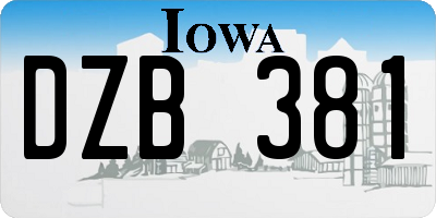 IA license plate DZB381