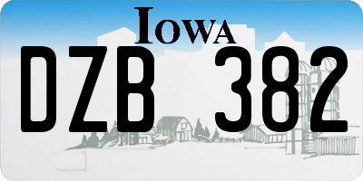 IA license plate DZB382