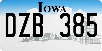 IA license plate DZB385