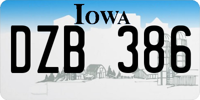 IA license plate DZB386