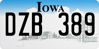 IA license plate DZB389