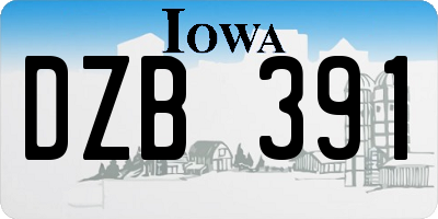 IA license plate DZB391