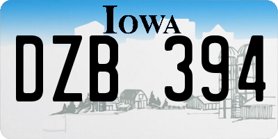 IA license plate DZB394