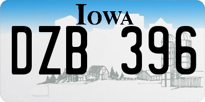 IA license plate DZB396
