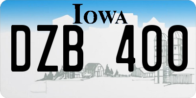 IA license plate DZB400