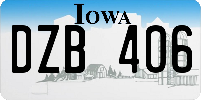 IA license plate DZB406
