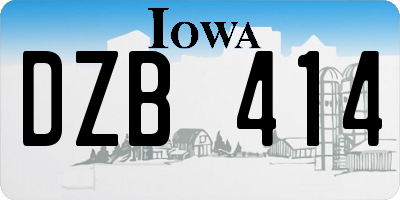 IA license plate DZB414