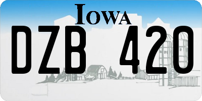 IA license plate DZB420