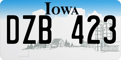 IA license plate DZB423