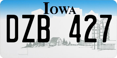 IA license plate DZB427
