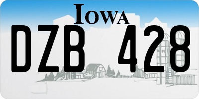 IA license plate DZB428