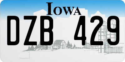 IA license plate DZB429