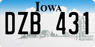 IA license plate DZB431