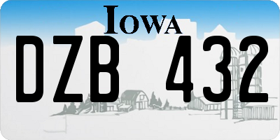 IA license plate DZB432