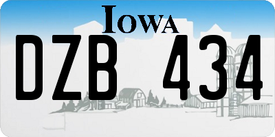IA license plate DZB434