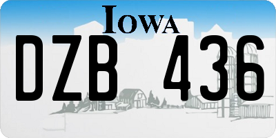 IA license plate DZB436