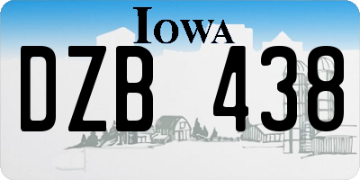 IA license plate DZB438