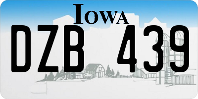 IA license plate DZB439