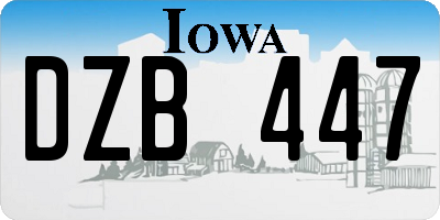 IA license plate DZB447
