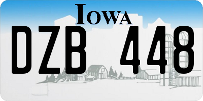 IA license plate DZB448