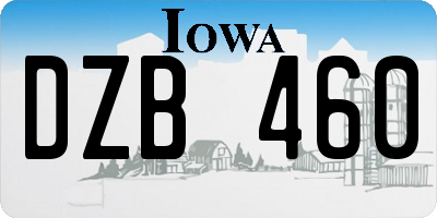 IA license plate DZB460