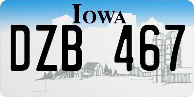 IA license plate DZB467