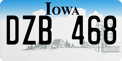 IA license plate DZB468