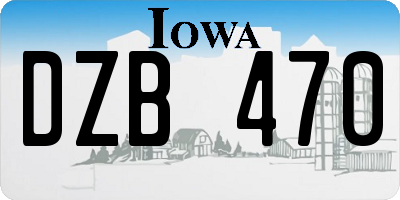 IA license plate DZB470