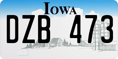 IA license plate DZB473