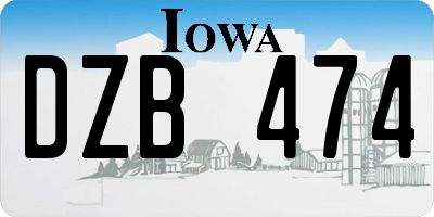IA license plate DZB474