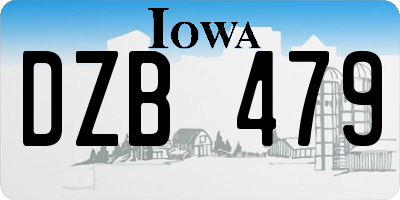 IA license plate DZB479