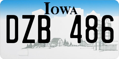 IA license plate DZB486