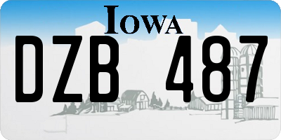 IA license plate DZB487