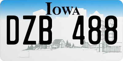 IA license plate DZB488