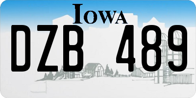 IA license plate DZB489