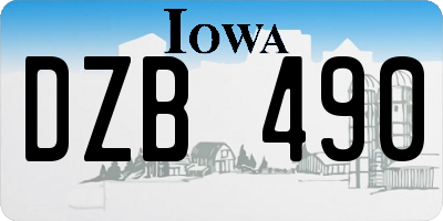 IA license plate DZB490