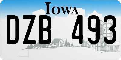 IA license plate DZB493