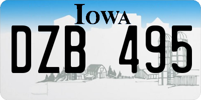 IA license plate DZB495