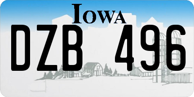 IA license plate DZB496