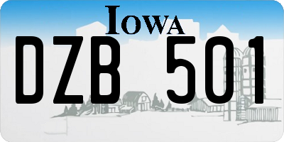 IA license plate DZB501