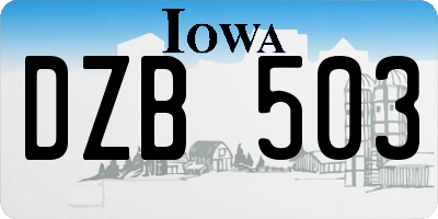 IA license plate DZB503