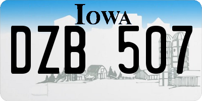 IA license plate DZB507