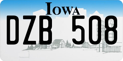 IA license plate DZB508
