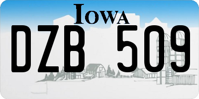 IA license plate DZB509